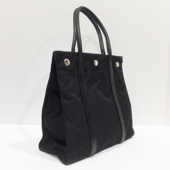Prada black nylon and leather small tote bag - Picture 4 of 10